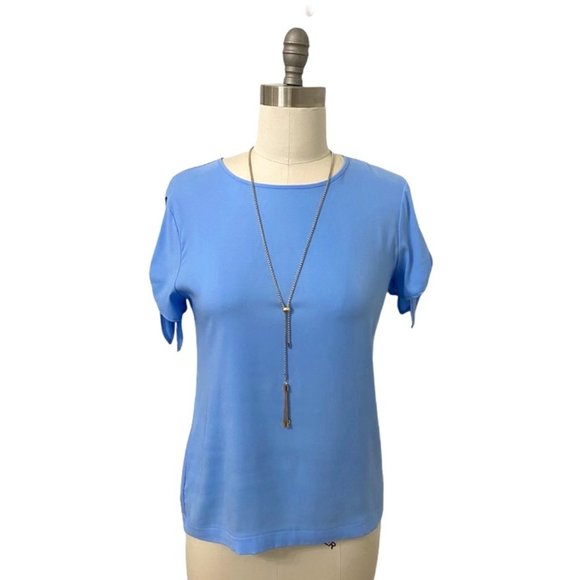 LOFT Tops - LOFT Periwinkle Blue Tie Sleeve Top, Size Medium